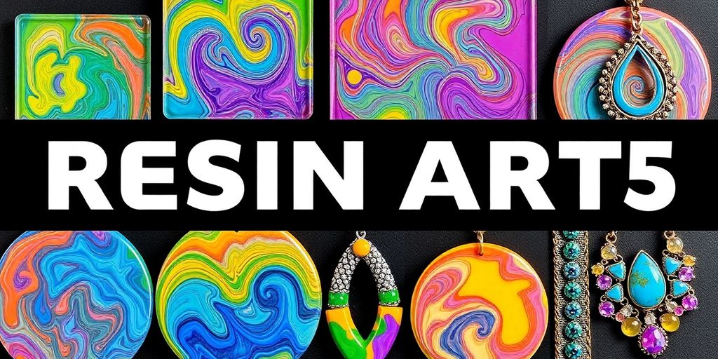 Colorful resin art pieces showcasing creativity and craftsmanship.